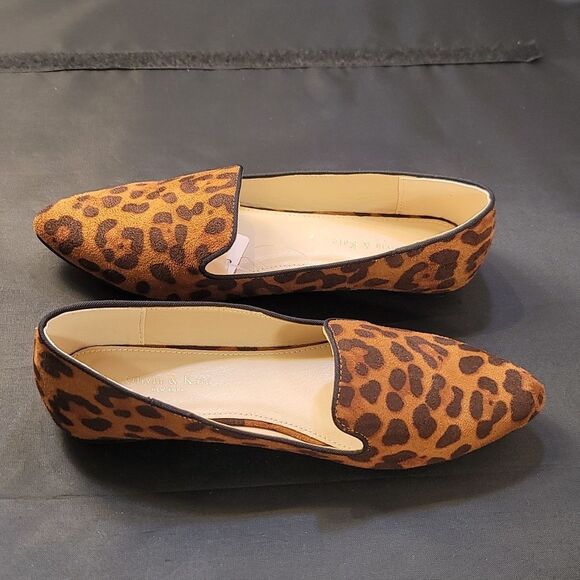 BRAND NEW OLIVIA&KATE NEW YORK LEOPARD PRINT WOMENS POINTED TOE LOAFERS SHOE - Picture 7 of 15